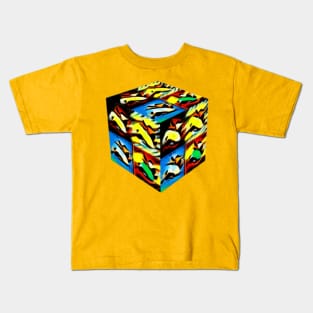 Cube Colorful Abstract Design Kids T-Shirt